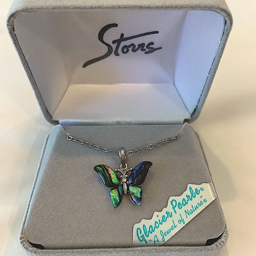 Storrs Glacier Pearle, Jewel of Nature, Butterfly Pendant